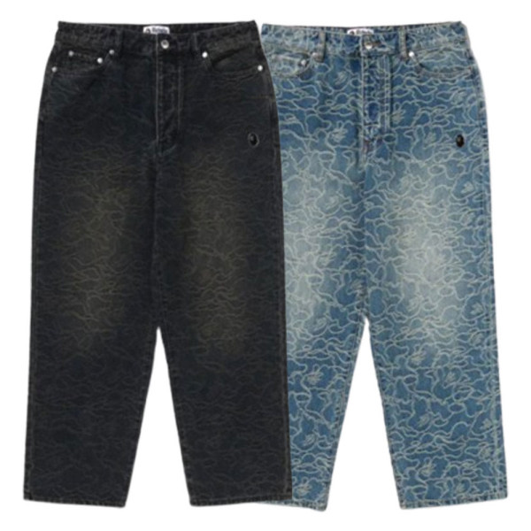 베이프 라인 카모 자카드 원포인트 릴렉스핏 13OZ 데님 팬츠 2컬러 1L30150302