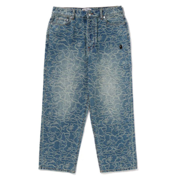 베이프 라인 카모 자카드 원포인트 릴렉스핏 13OZ 데님 팬츠 2컬러 1L30150302