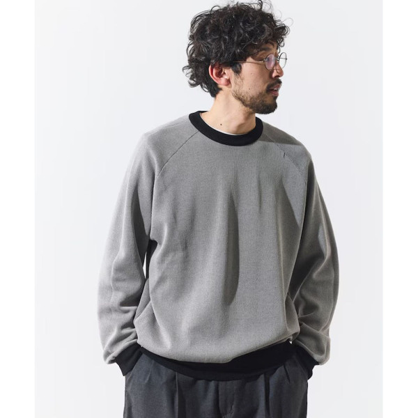 프릭스스토어 쿨 터치 W 페이스 색상 배색 크루넥 니트 3컬러 1030248901931