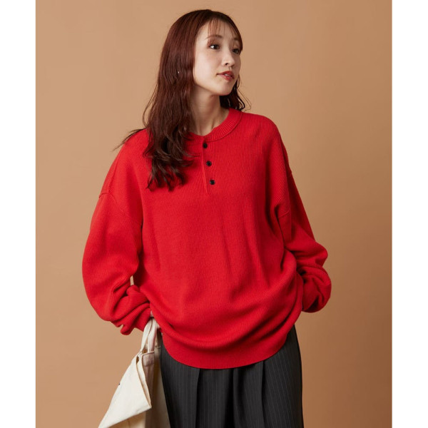 프릭스스토어 릴랙스핏 카타에키 링킹 헨리넥 니트 5컬러 1230248900181