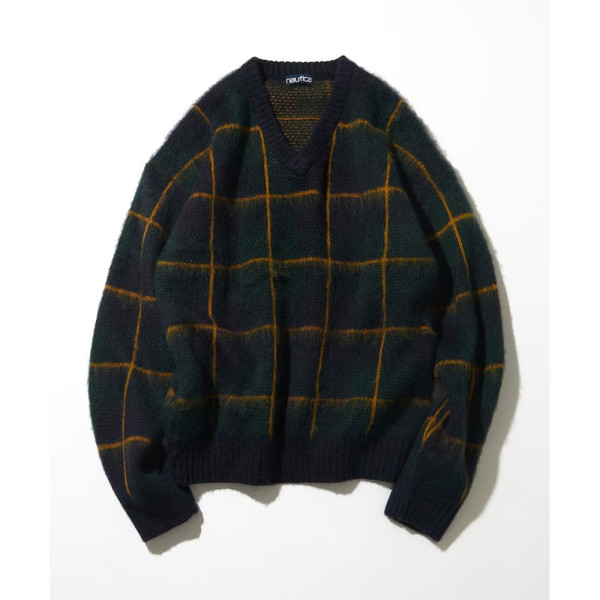 프릭스스토어 노티카 모헤어 혼합 체크무늬 브이넥니트 풀오버 2컬러 1031207500013