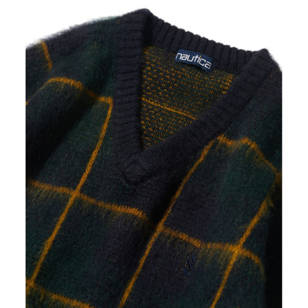 프릭스스토어 노티카 모헤어 혼합 체크무늬 브이넥니트 풀오버 2컬러 1031207500013