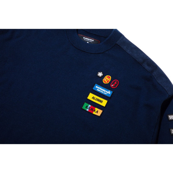 베이프 카즈키 쿠라이시 에이프 헤드 패치 밀리터리 니트 스웨터 2컬러 1L83120901