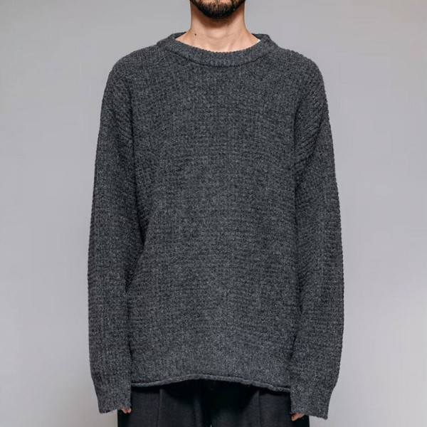 프릭스스토어 퍼스트핸드 오버핏 울 혼합 와플편 크루넥 니트 4컬러 3330234400006