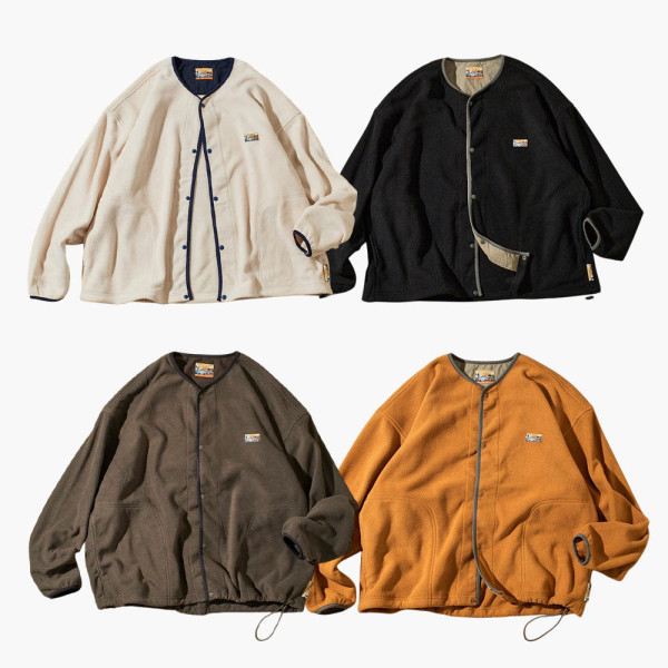 프릭스스토어 빅실루엣 원 포인트 로고 플리스 스냅 버튼 스핀들 가디건 8컬러 1059248900122