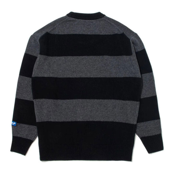 베이프 BY 쿠라이시 카즈키 스트라이프 릴렉스 핏 니트 스웨터 블랙 1L83120902