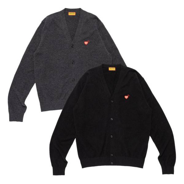 휴먼메이드 하트 뱃지 니트 가디건 2컬러 HM30CS046