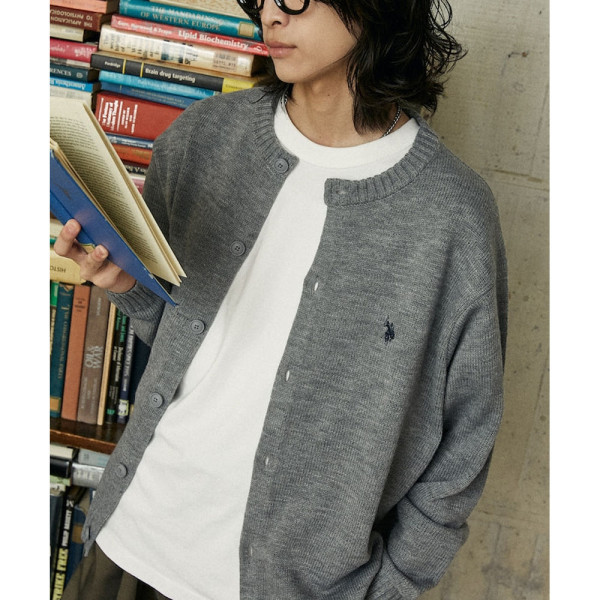 U.S. POLO ASSN. 유에스폴로에센 PUBLUX 별주 크루넥 니트 가디건 4컬러 3135291600006