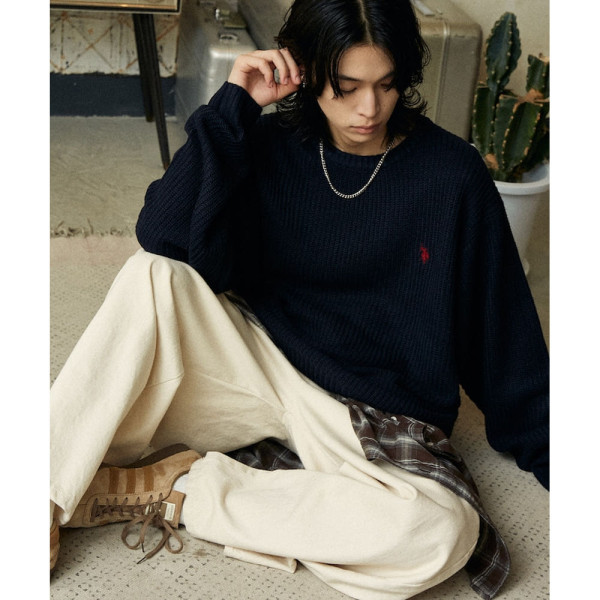 U.S. POLO ASSN. 유에스폴로에센 PUBLUX 별주 자수 아제 편직 라운드넥 니트 4컬러 3130291600006