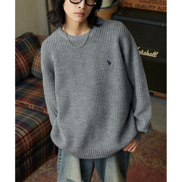 U.S. POLO ASSN. 유에스폴로에센 PUBLUX 별주 자수 아제 편직 라운드넥 니트 4컬러 3130291600006