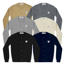 꼼데가르송 PLAY CDG 가디건 화이트와펜 라운드넥 6컬러 남녀공용 AX-N061-051