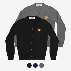 꼼데가르송 PLAY CDG 가디건 골드와펜 브이넥 3컬러 남녀공용 AX-N050-051