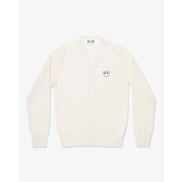 꼼데가르송 PLAY CDG 가디건 브이넥 화이트와펜 남녀공용 3컬러 AX-N066-051