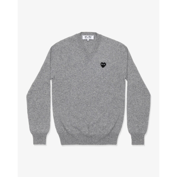 꼼데가르송 PLAY CDG 브이넥 니트 라인스톤 블랙와펜 남녀공용 3컬러 AX-N804-051