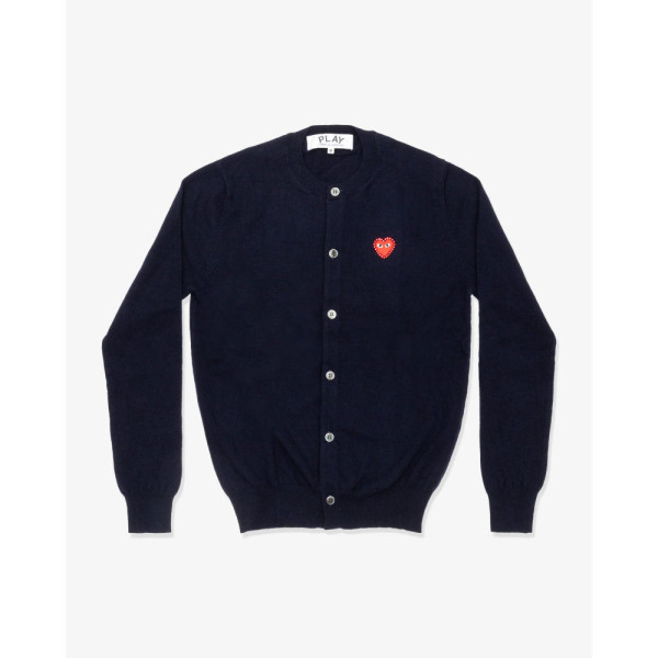 꼼데가르송 PLAY CDG 가디건 라운드넥 라인스톤 레드와펜 남녀공용 5컬러 AX-N802-051