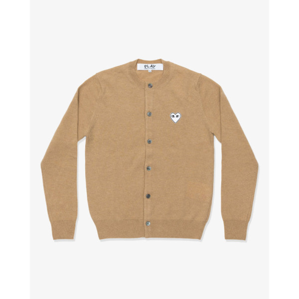 꼼데가르송 PLAY CDG 가디건 화이트와펜 라운드넥 남녀공용 3컬러 AX-N065-051