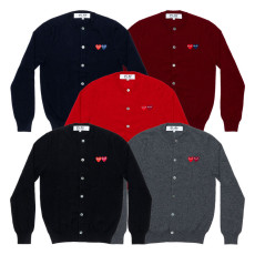 꼼데가르송 PLAY CDG 가디건 더블와펜 라운드넥 5컬러 남녀공용 AX-N057-051