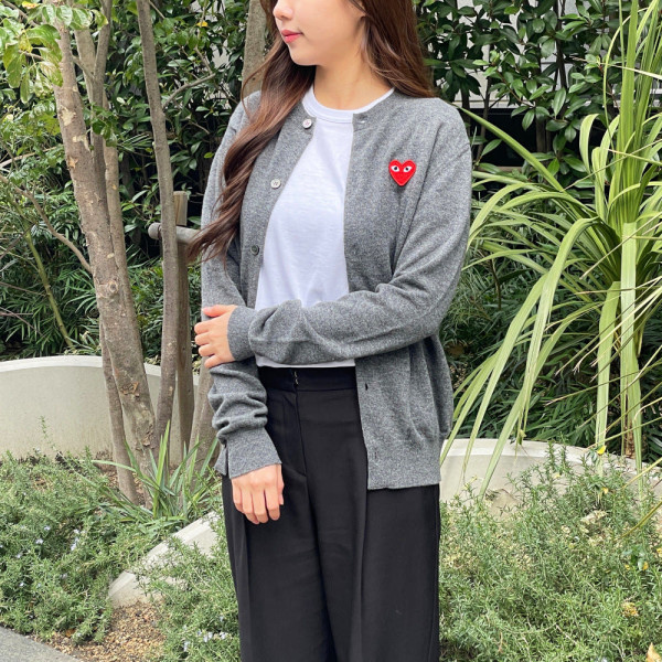 꼼데가르송 브이넥 라운드넥 가디건 레드와펜 블랙와펜 남녀공용 7컬러