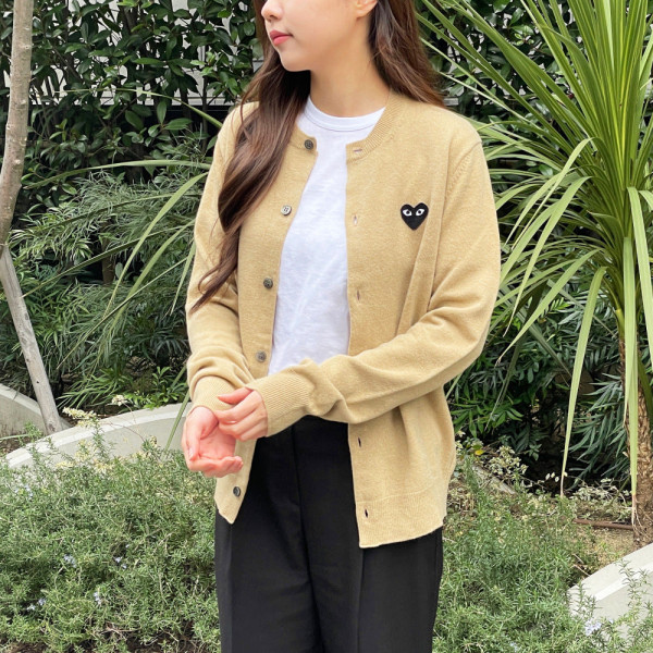 꼼데가르송 브이넥 라운드넥 가디건 레드와펜 블랙와펜 남녀공용 7컬러