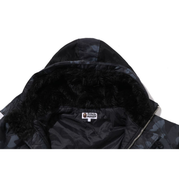 베이프 컬러 카모 N-3B 패딩 자켓 블랙 1L80141311