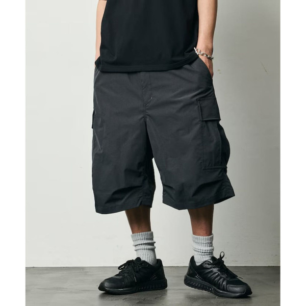 프릭스스토어 퀵 드라이 패브릭 와이드 실루엣 폴리립크로스 숏 카고 팬츠 4컬러 1244248900264