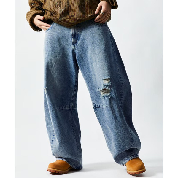 프릭스스토어 와이드 실루엣 커브 데미지 가공 데님 팬츠 4컬러 1043248901194