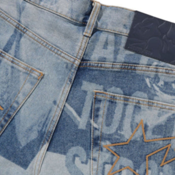 베이프 오버롤 레이저 데님 릴렉스핏 13OZ 데님 팬츠 라이트인디고 1L80150303