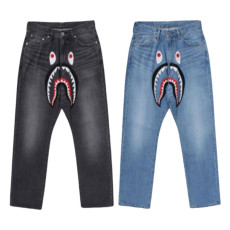 베이프 샤크 루즈핏 13OZ 데님 팬츠 2컬러 1L80150006