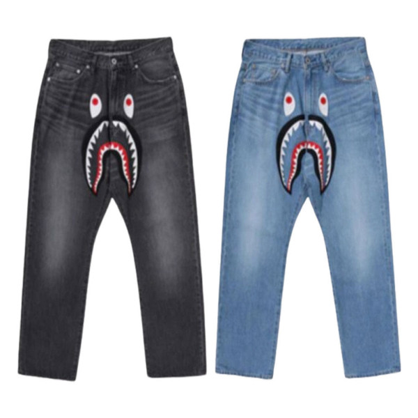 베이프 샤크 루즈핏 13OZ 데님 팬츠 2컬러 1L80150006