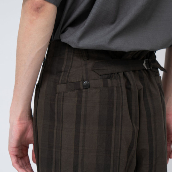 나나미카 플레드 독 팬츠 브라운 S25SC073