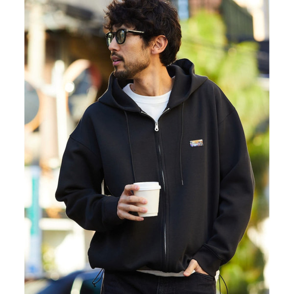 프릭스스토어 빅 실루엣 스핀들 덤보르 원단 원포인트 로고 스웨트 후드 집업 7컬러 1024248900998