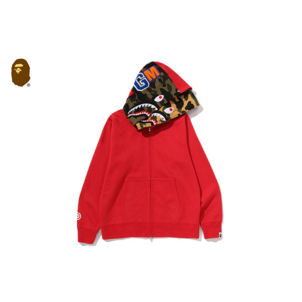 베이프 샤크 풀 집 더블 후드 집업 3컬러 1L70115007