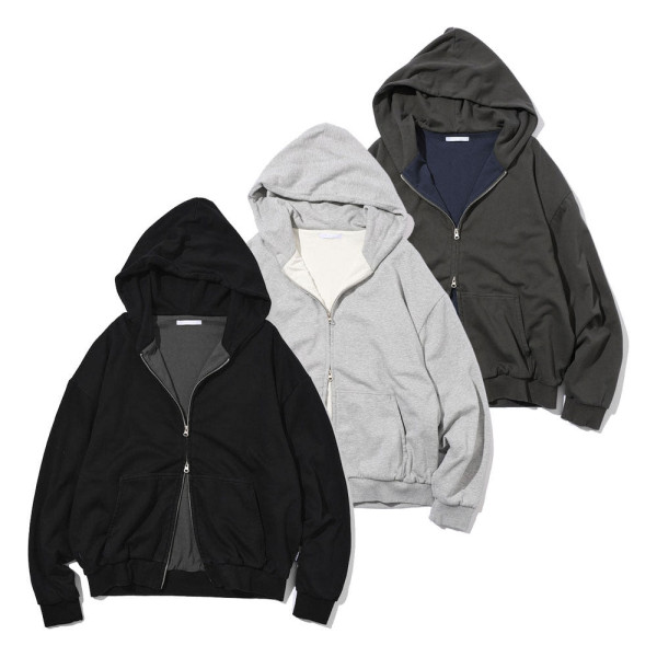 퍼스트핸드 배색 릴랙스 핏 더블 페이스 집업 후디 3컬러 3324234400001