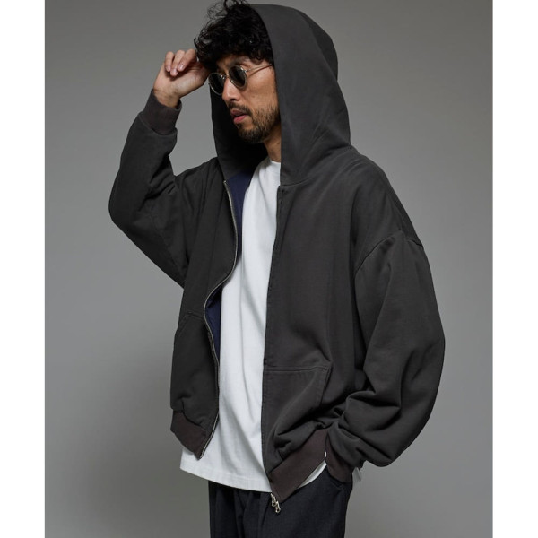 퍼스트핸드 배색 릴랙스 핏 더블 페이스 집업 후디 3컬러 3324234400001