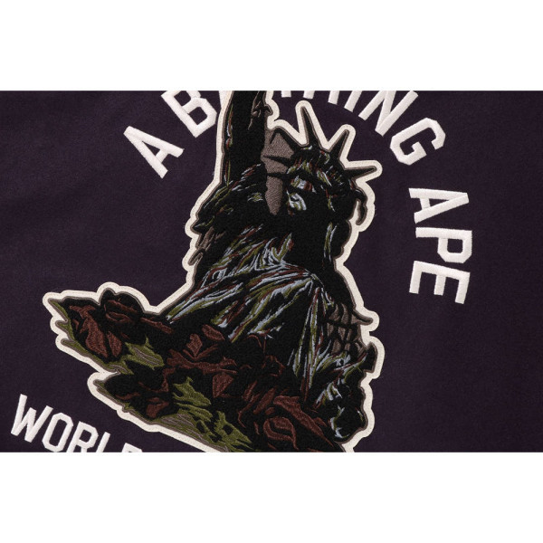 베이프 A BATHING 에이프 바시티 자켓 퍼플 1L80141004