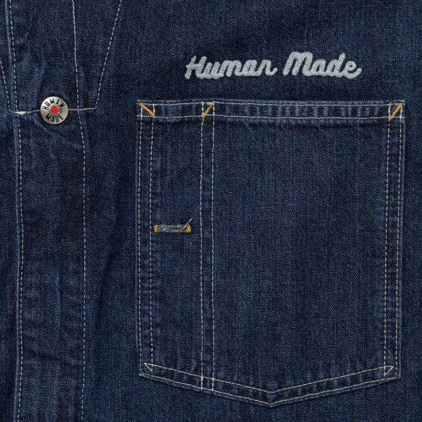 휴먼메이드 데님 하프 코트 인디고 HM30JK006