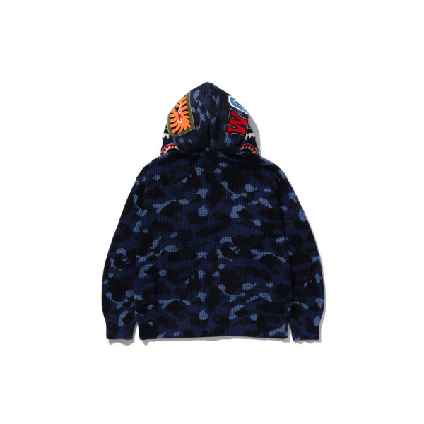 베이프 컬러 카모 크로셰 릴렉스핏 샤크 풀 집 후디 후드집업 3컬러 1L70115304