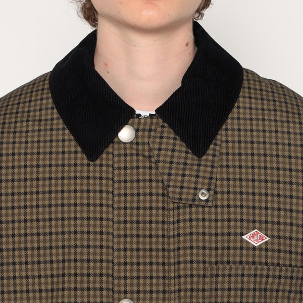 단톤 나일론 투사 워크 재킷 체크 브라운계1 DT-A0524 PNN DNB252M101-0003