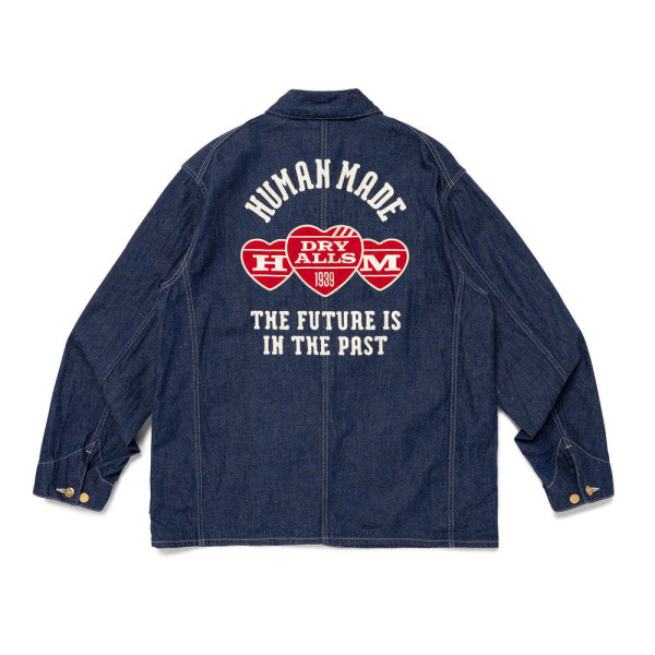 휴먼메이드 데님 커버올 자켓 인디고 HM30JK003