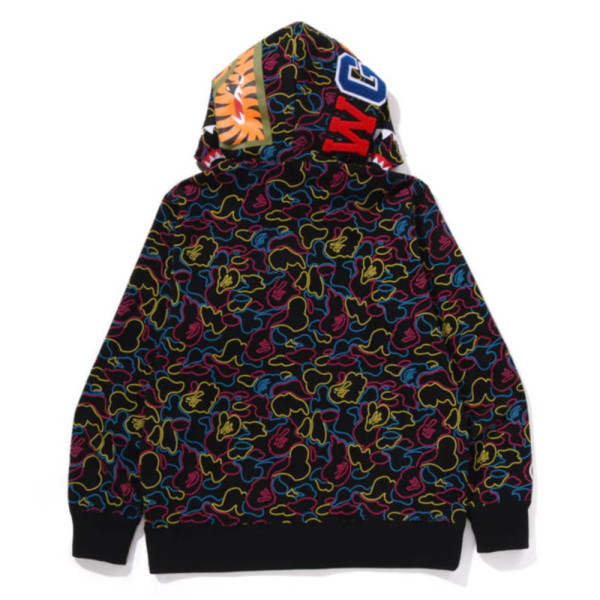 베이프 네온 카모 샤크 풀 집 후디 2컬러 1L30115009