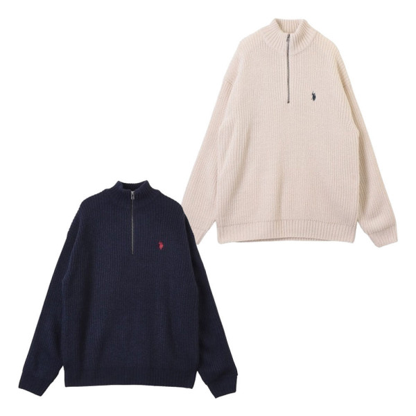 U.S. POLO ASSN. 유에스폴로에센 하프 집업 니트 8컬러 PLM33401
