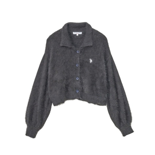U.S. POLO ASSN. 유에스폴로에센 칼라 샤기 볼륨 슬리브 니트 가디건 3컬러 ada2317