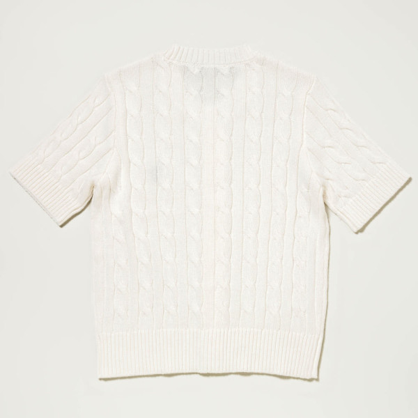 U.S. POLO ASSN. 유에스폴로에센 케이블 니트 더블홀스맨 자수 반팔 가디건 3컬러 PLL52415