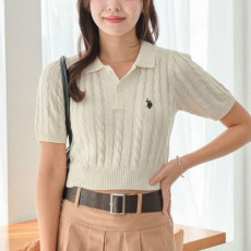 U.S. POLO ASSN. 유에스폴로에센 별주 케이블 니트 폴로 3컬러 91617253 MC25SS02-L0002