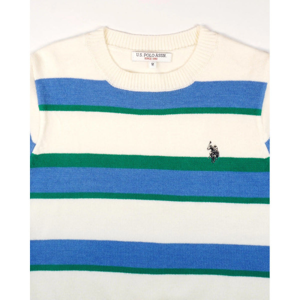 U.S. POLO ASSN. 유에스폴로에센 반팔 니트 풀오버 더블 홀스맨 자수 4컬러 PLL51405