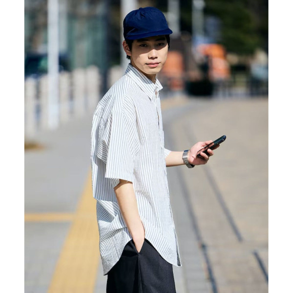 프릭스스토어 릴랙스핏 레귤러 카라 시어 사커 반소매 셔츠 5컬러 1205248900152