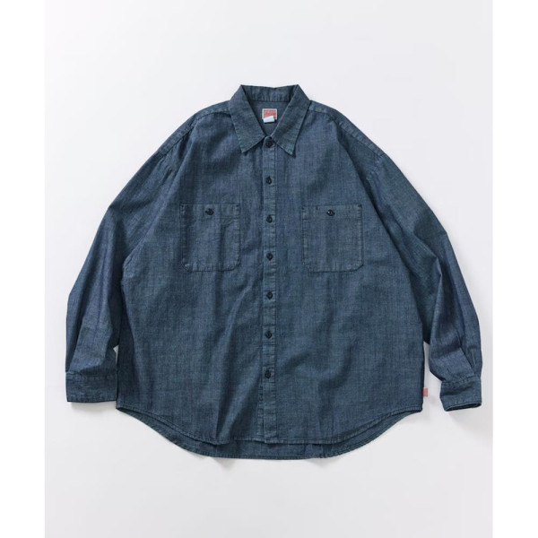 프릭스스토어 힌슨 별주 샴브레이 릴랙스핏 워크 롱슬리브 셔츠 3컬러 1001233600044