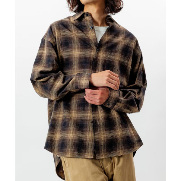 프릭스스토어 릴랙스핏 옴브레체크 넬 셔츠 5컬러 1201248900279