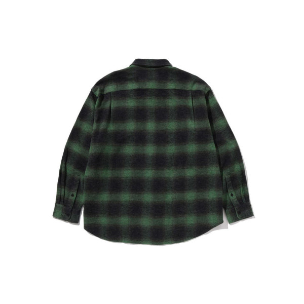 베이프 로고 옴브레 체크 플란넬 롱슬리브 셔츠 3컬러 1L80131308