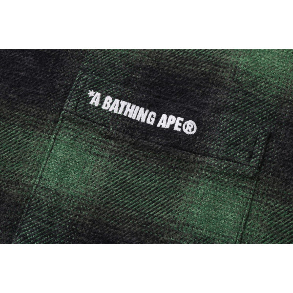 베이프 로고 옴브레 체크 플란넬 롱슬리브 셔츠 3컬러 1L80131308